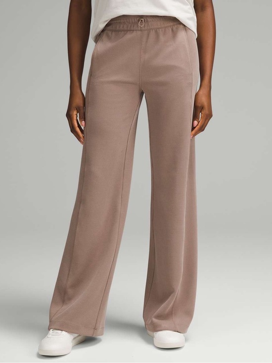 lululemon athletica Pants - Lululemon Ribbed Softstreme Mid Rise Pant 32” Taupetastic